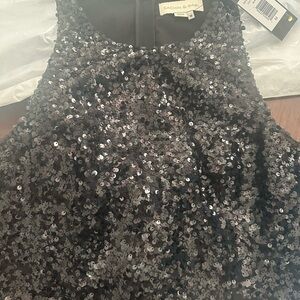 Sachin + Babi Black Sequin Sleeveless Top